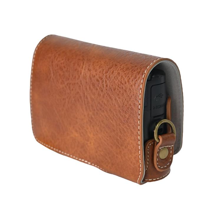 For Canon PowerShot SX740 HS Retro Litchi Texture Leather Full Body Camera Case Bag with Strap(Coffee) - free shipping - PMC TechLife - Order now!