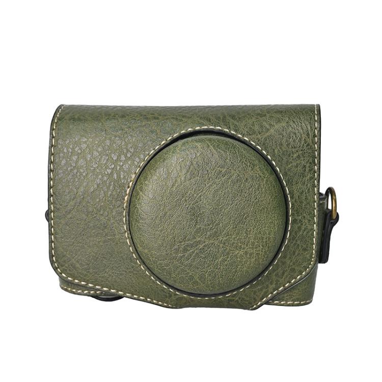 For Canon PowerShot SX740 HS Retro Litchi Texture Leather Full Body Camera Case Bag with Strap(Green) - free shipping - PMC TechLife - Order now!