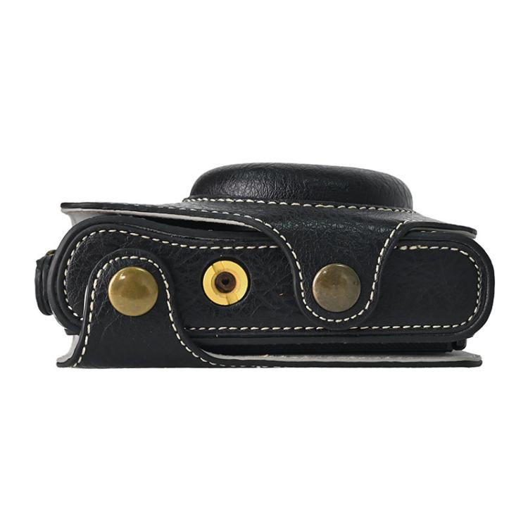 For Canon PowerShot SX740 HS Retro Litchi Texture Leather Full Body Camera Case Bag with Strap(Black) - free shipping - PMC TechLife - Order now!