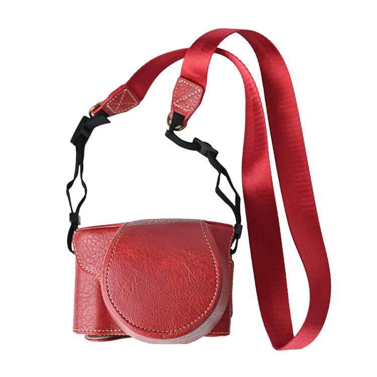 For FUJIFILM X-M5 Retro Litchi Texture Leather Full Body Camera Case Bag with Strap(Red) - free shipping - PMC TechLife - Order now!