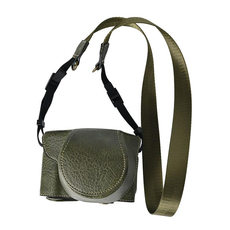 For FUJIFILM X-M5 Retro Litchi Texture Leather Full Body Camera Case Bag with Strap(Green) - free shipping - PMC TechLife - Order now!
