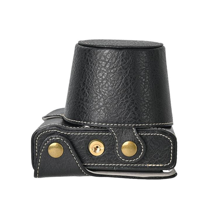 For FUJIFILM X-M5 Retro Litchi Texture Leather Full Body Camera Case Bag with Strap(Black) - free shipping - PMC TechLife - Order now!