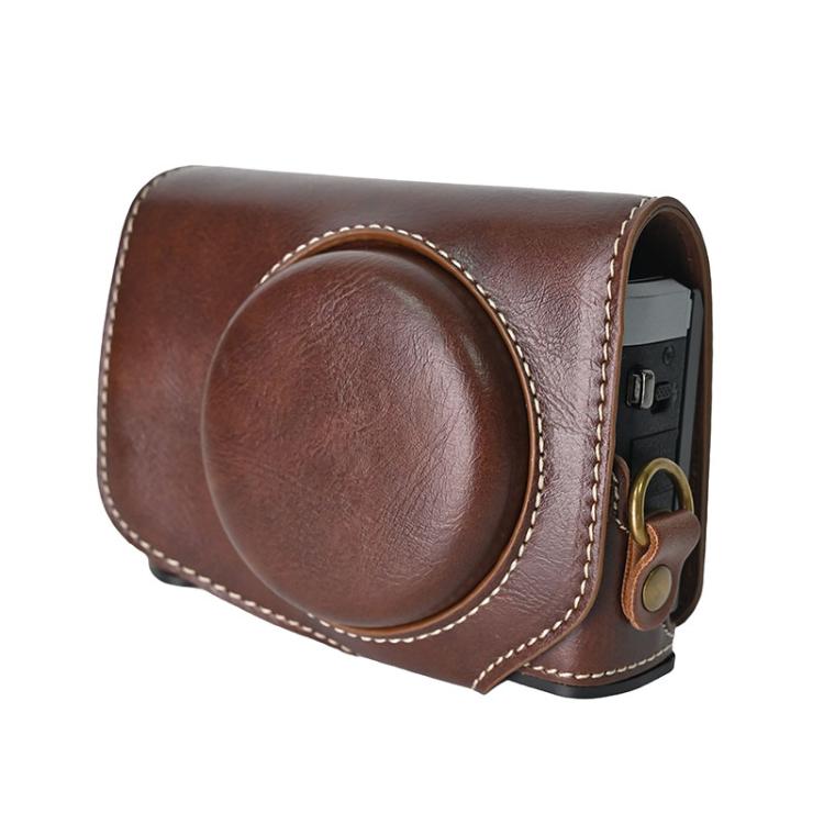 For Canon G7 X Mark III / G7X3 Retro Pull Up Leather Full Body Camera Case Bag with Strap(Coffee) - free shipping - PMC TechLife - Order now!