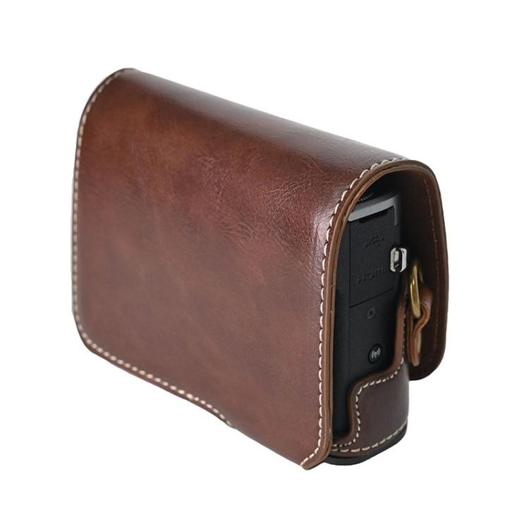 For Canon G7 X Mark III / G7X3 Retro Pull Up Leather Full Body Camera Case Bag with Strap(Coffee) - free shipping - PMC TechLife - Order now!