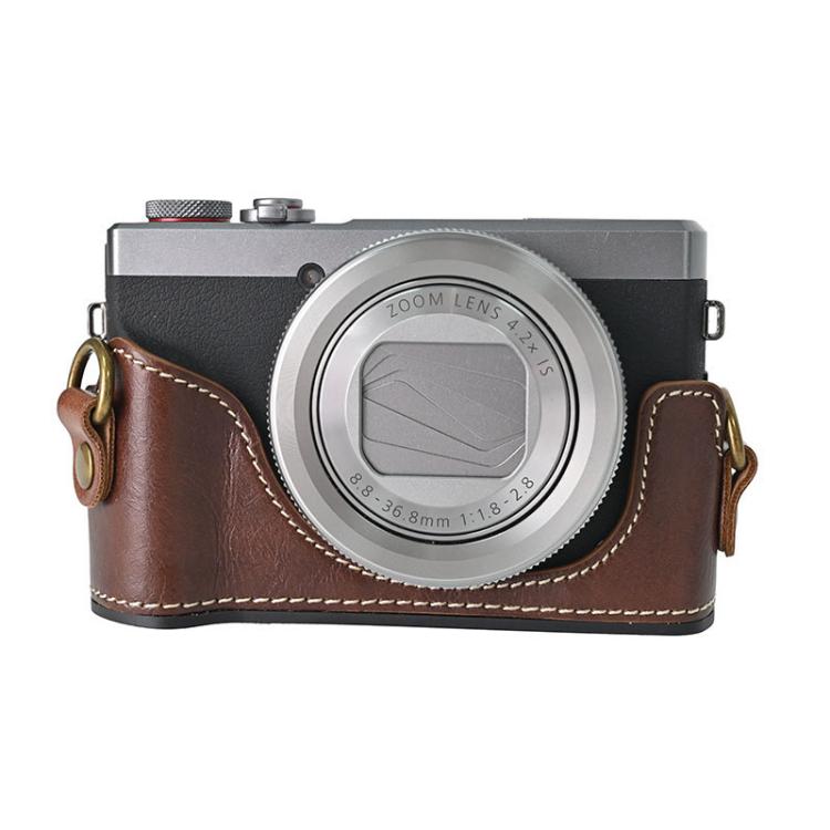 For Canon G7 X Mark III / G7X3 Retro Pull Up Leather Full Body Camera Case Bag with Strap(Coffee) - free shipping - PMC TechLife - Order now!