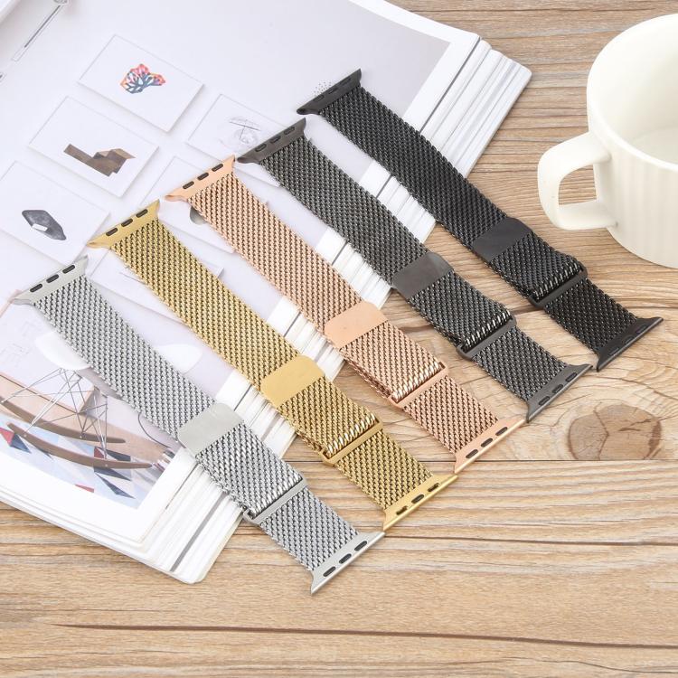 For Apple Watch 42mm / 41mm / 40mm / 38mm Double-section Magnetic Milanese Steel Watch Band(Rose Gold) - free shipping - PMC TechLife - Order now!