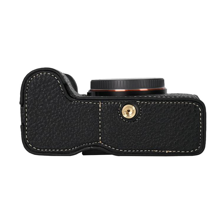 For Sony ILCE-7CM2 / Alpha 7C II Litchi Texture PU Leather Camera Half Case Base(Black) - free shipping - PMC TechLife - Order now!