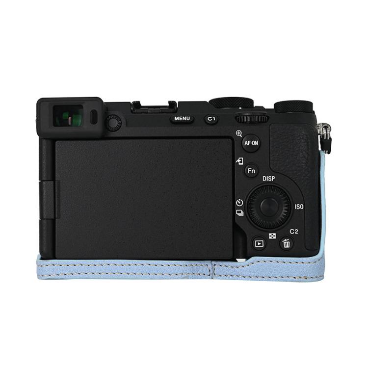 For Sony ILCE-7CM2 / Alpha 7C II Litchi Texture PU Leather Camera Half Case Base(Blue) - free shipping - PMC TechLife - Order now!