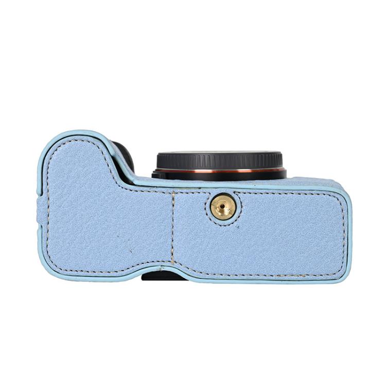 For Sony ILCE-7CM2 / Alpha 7C II Litchi Texture PU Leather Camera Half Case Base(Blue) - free shipping - PMC TechLife - Order now!