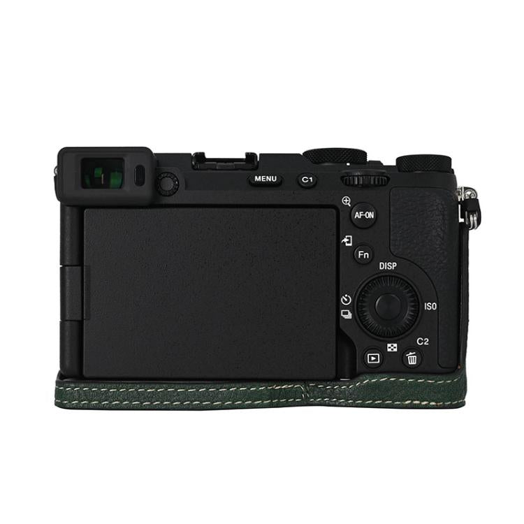 For Sony ILCE-7CM2 / Alpha 7C II Litchi Texture PU Leather Camera Half Case Base(Green) - free shipping - PMC TechLife - Order now!