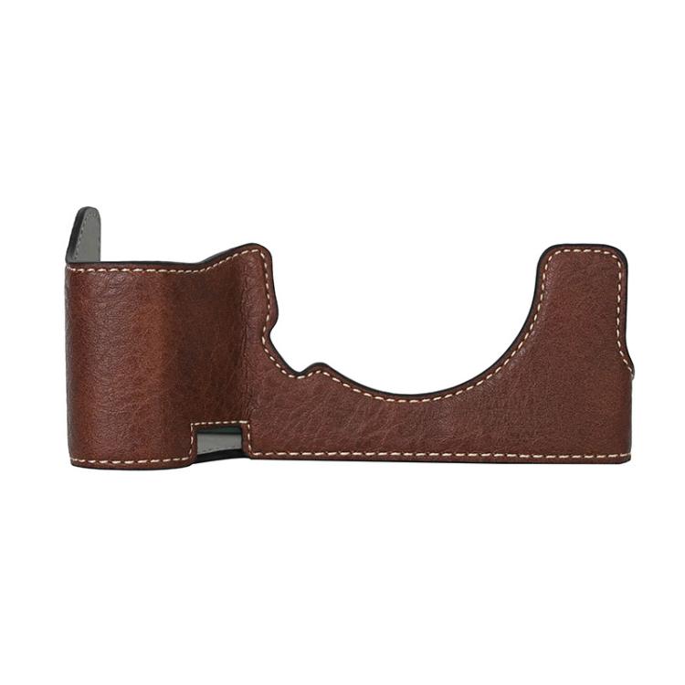 For Sony ILCE7RM5 / A7R5 Litchi Texture PU Leather Camera Half Case Base(Coffee) - free shipping - PMC TechLife - Order now!