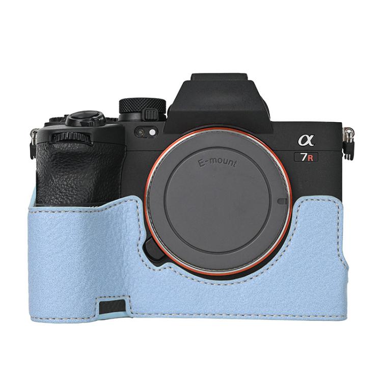 For Sony ILCE7RM5 / A7R5 Litchi Texture PU Leather Camera Half Case Base(Blue) - free shipping - PMC TechLife - Order now!