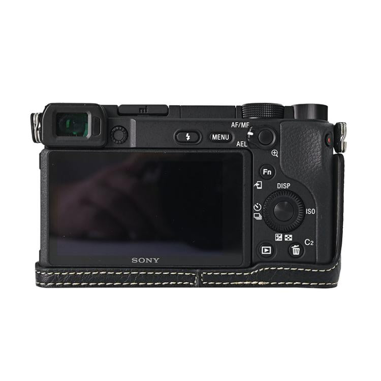 For Sony ILCE-6400 / A6300 / A6200 Litchi Texture PU Leather Camera Half Case Base(Black) - free shipping - PMC TechLife - Order now!