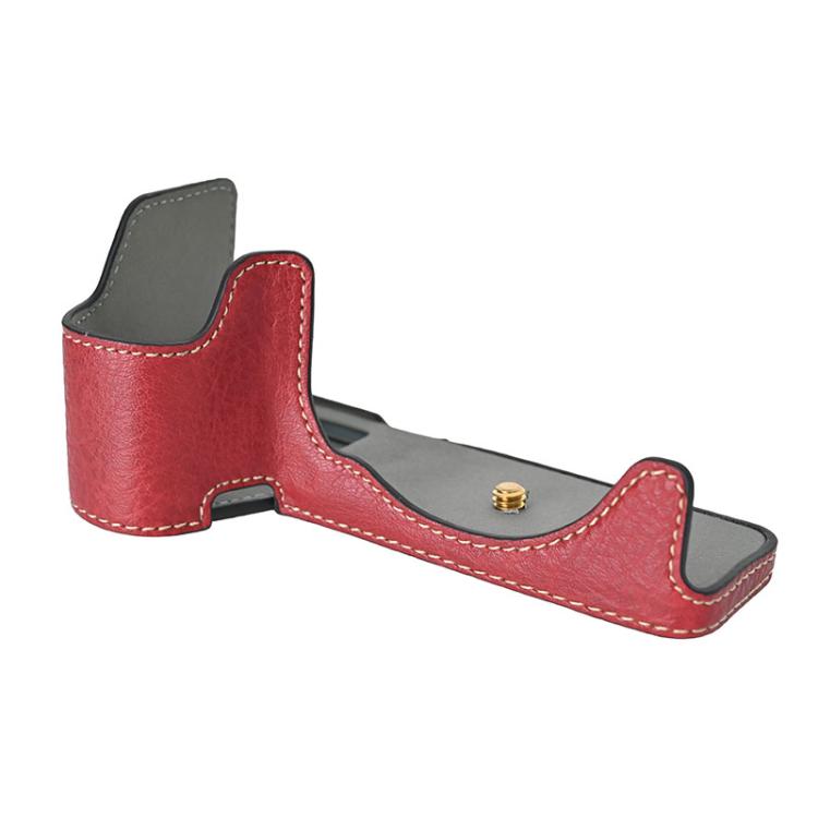 For Sony ILCE-6700 / A6700 Litchi Texture PU Leather Camera Half Case Base(Wine Red) - free shipping - PMC TechLife - Order now!