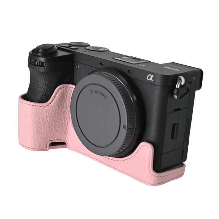 For Sony ILCE-6700 / A6700 Litchi Texture PU Leather Camera Half Case Base(Pink) - free shipping - PMC TechLife - Order now!