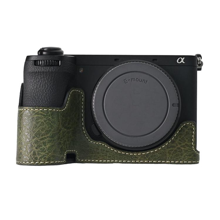 For Sony ILCE-6700 / A6700 Litchi Texture PU Leather Camera Half Case Base(Green) - free shipping - PMC TechLife - Order now!