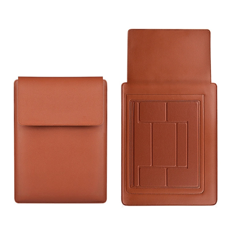 PU05 Sleeve Leather Case Carrying Bag with Small Storage Bag for 13.3 inch Laptop(Yellow) - free shipping - PMC Jewellery - Order now!