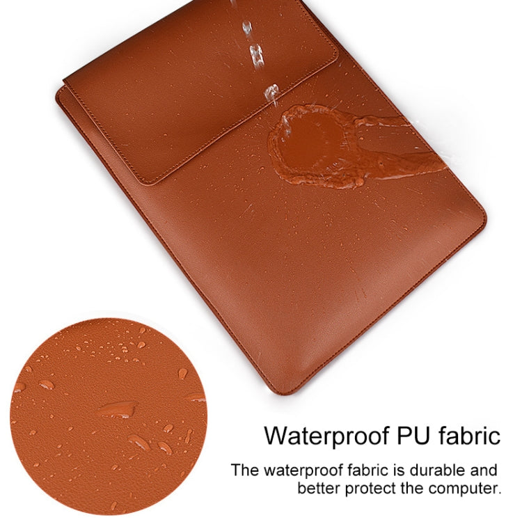 PU05 Sleeve Leather Case Carrying Bag with Small Storage Bag for 13.3 inch Laptop(Yellow) - free shipping - PMC Jewellery - Order now!