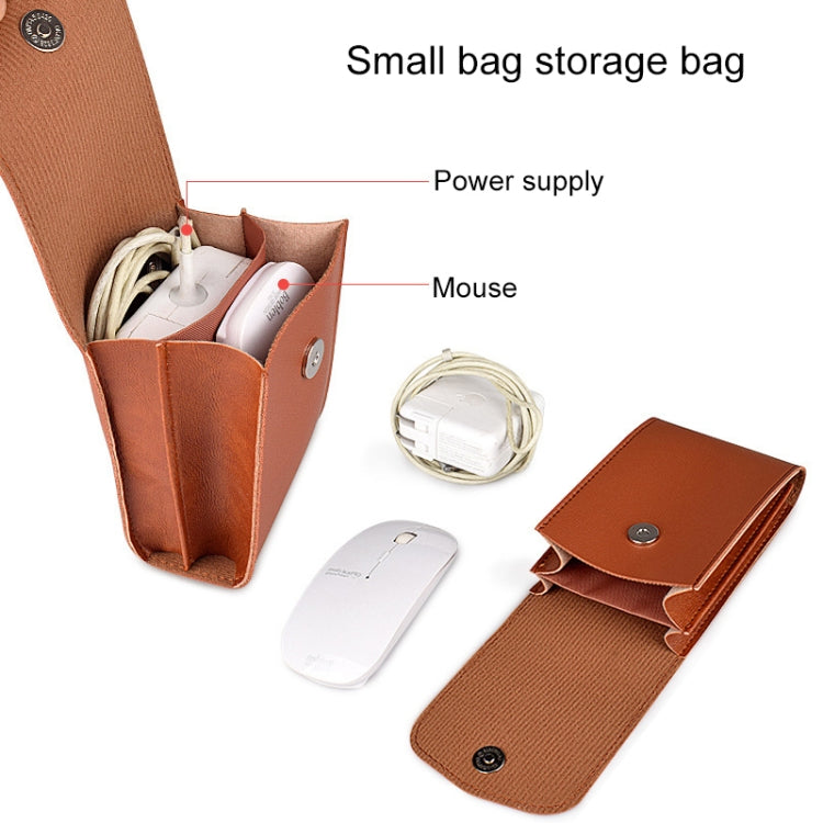 PU05 Sleeve Leather Case Carrying Bag with Small Storage Bag for 15.4 inch Laptop(Yellow) - free shipping - PMC Jewellery - Order now!
