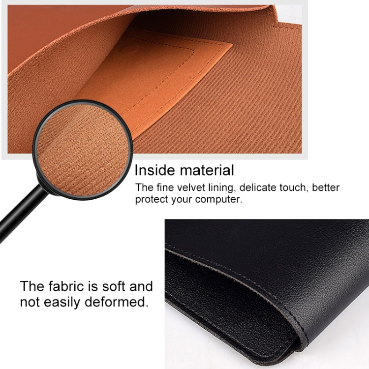 PU05 Sleeve Leather Case Carrying Bag with Small Storage Bag for 15.4 inch Laptop(Yellow) - free shipping - PMC Jewellery - Order now!