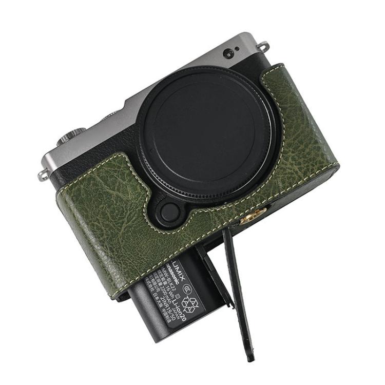 For Panasonic LUMIX S9 Litchi Texture PU Leather Camera Half Case Base(Green) - free shipping - PMC TechLife - Order now!