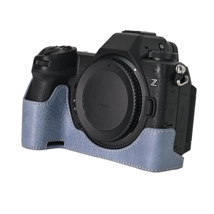 For Nikon Z6III Litchi Texture PU Leather Camera Half Case Base(Blue) - free shipping - PMC TechLife - Order now!