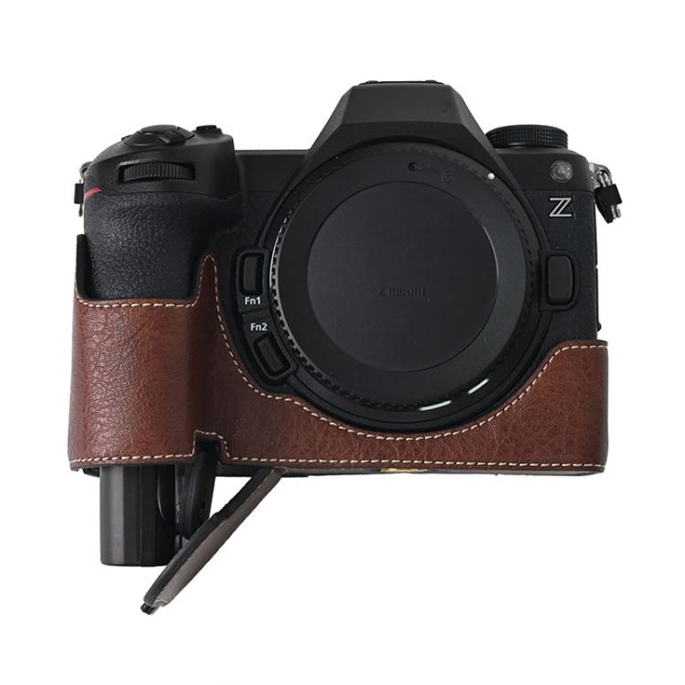 For Nikon Z6III Litchi Texture PU Leather Camera Half Case Base(Coffee) - free shipping - PMC TechLife - Order now!