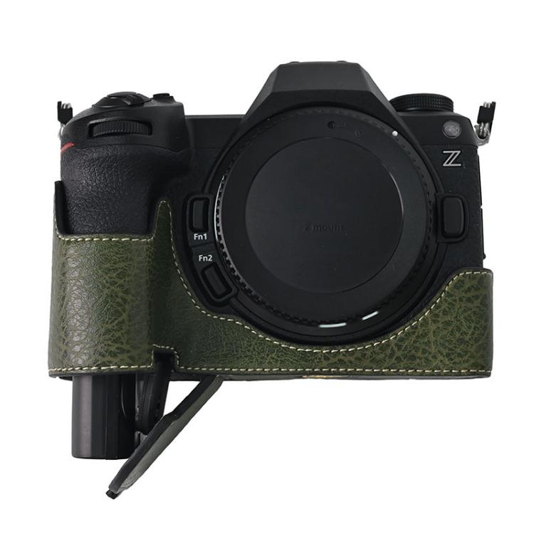 For Nikon Z6III Litchi Texture PU Leather Camera Half Case Base(Green) - free shipping - PMC TechLife - Order now!