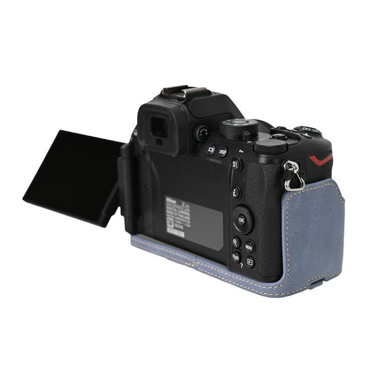 For Nikon Z50II Litchi Texture PU Leather Camera Half Case Base(Blue) - free shipping - PMC TechLife - Order now!