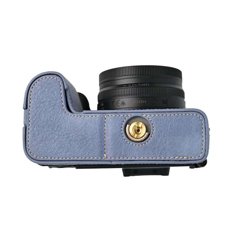 For Nikon Z50II Litchi Texture PU Leather Camera Half Case Base(Blue) - free shipping - PMC TechLife - Order now!