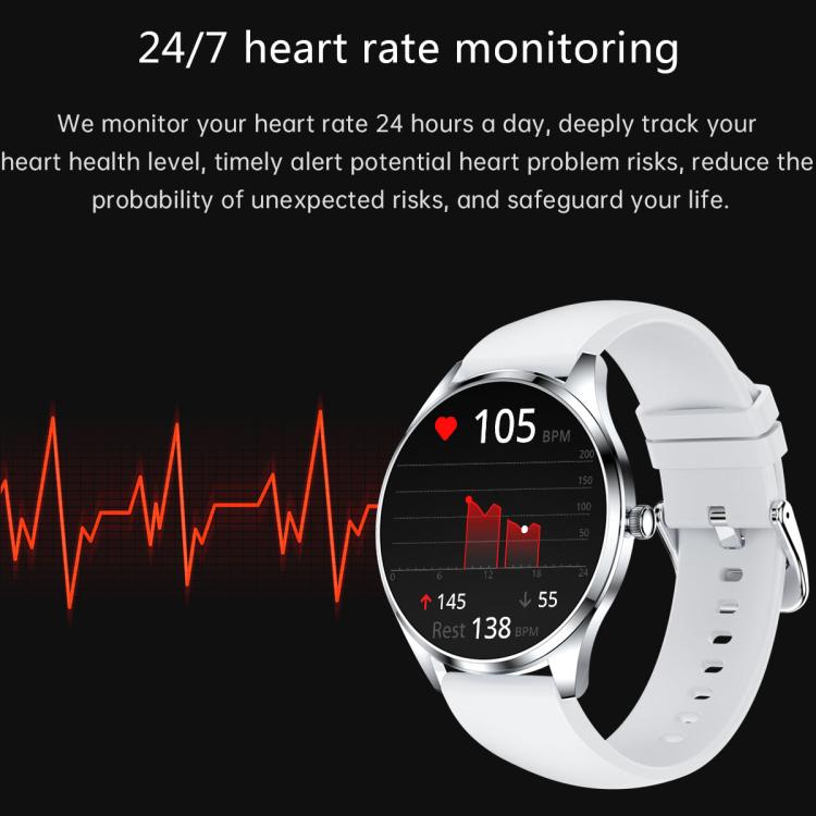 H77 1.43 inch AMOLED Screen Health & Fitness Smart Watch IP67 Waterproof Support BT Call(White) - free shipping - PMc TechLife - Order now!