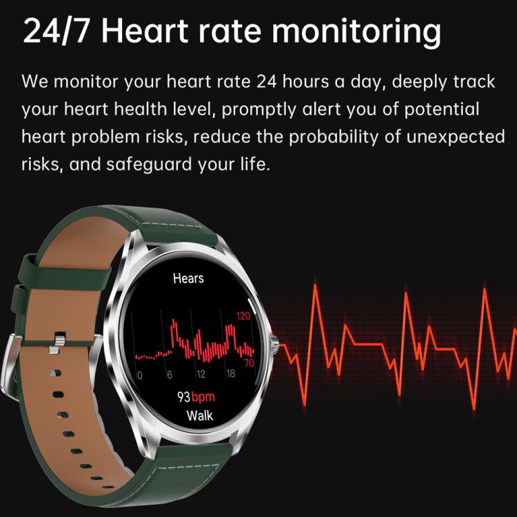 H78 1.43 inch AMOLED Screen Health & Fitness Smart Watch IP67 Waterproof Support BT Call(Gold Shell Brown Leather) - free shipping - PMc TechLife - Order now!