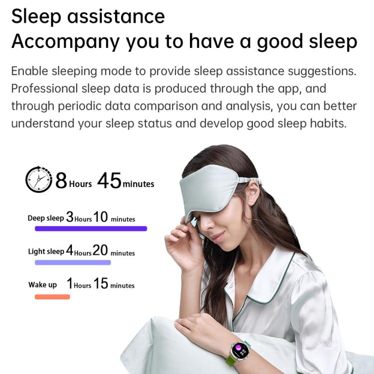 H78 1.43 inch AMOLED Screen Health & Fitness Smart Watch IP67 Waterproof Support BT Call(Gold Shell Blue Leather) - free shipping - PMc TechLife - Order now!