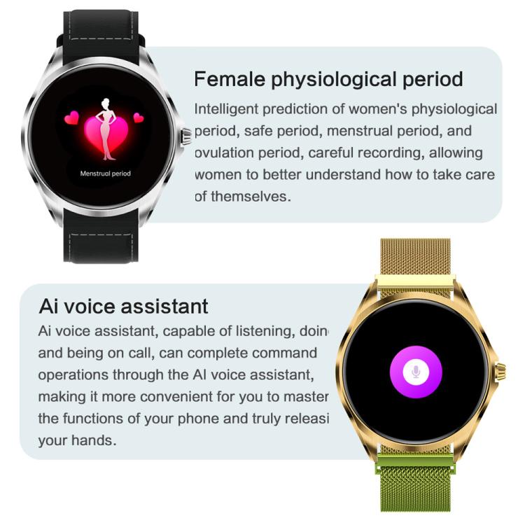 H78 1.43 inch AMOLED Screen Health & Fitness Smart Watch IP67 Waterproof Support BT Call(Gold Shell Green Leather) - free shipping - PMc TechLife - Order now!