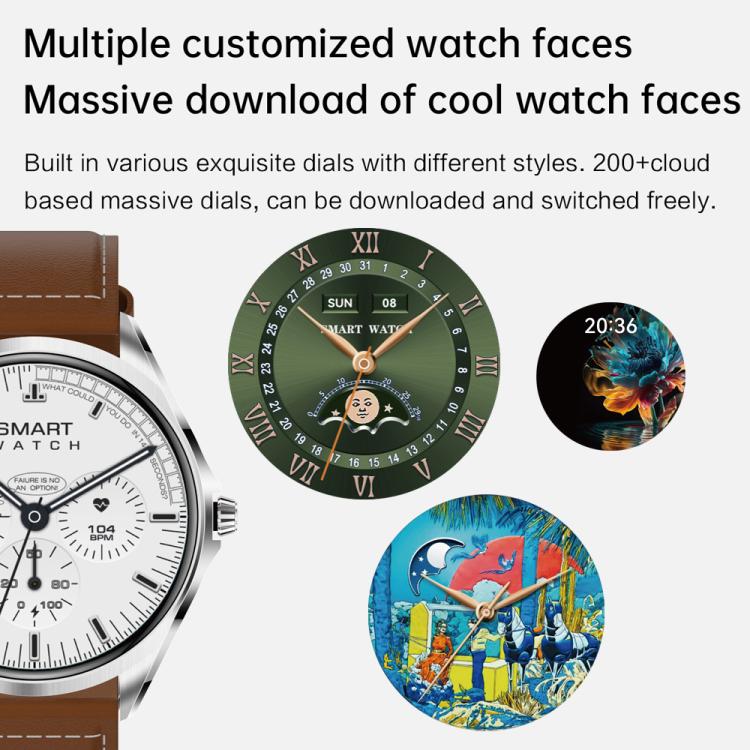 H78 1.43 inch AMOLED Screen Health & Fitness Smart Watch IP67 Waterproof Support BT Call(Gold Shell Green Leather) - free shipping - PMc TechLife - Order now!