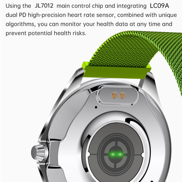 H78 1.43 inch AMOLED Screen Health & Fitness Smart Watch IP67 Waterproof Support BT Call(Gold Shell Green Leather) - free shipping - PMc TechLife - Order now!