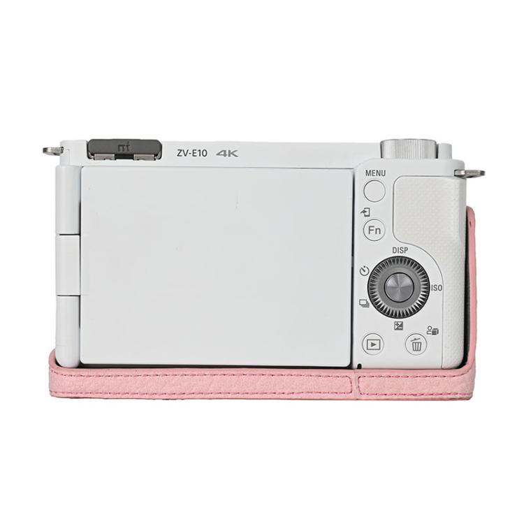 For Sony ZV-E10 Litchi Texture PU Leather Camera Half Case Base(Pink) - free shipping - PMC TechLife - Order now!