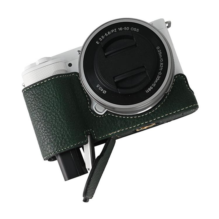 For Sony ZV-E10 Litchi Texture PU Leather Camera Half Case Base(Green) - free shipping - PMC TechLife - Order now!