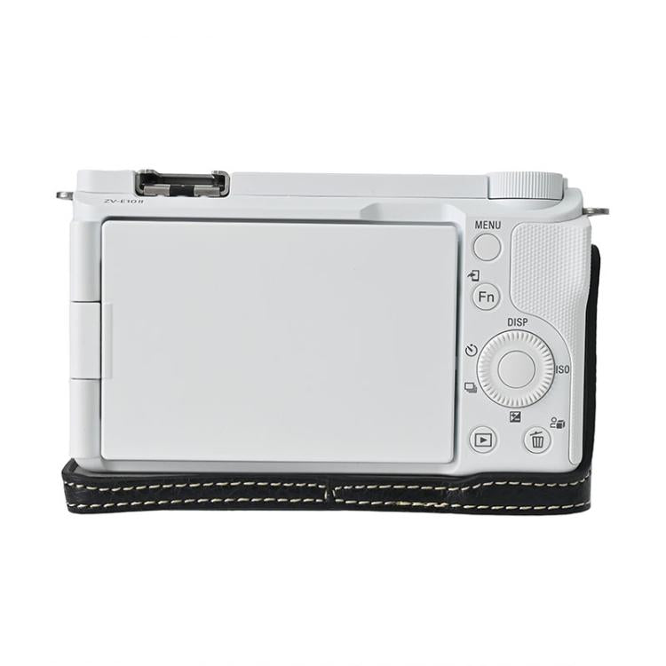 For Sony Alpha ZV-E10 II / ZV-E10M2 Litchi Texture PU Leather Camera Half Case Base(Black) - free shipping - PMC TechLife - Order now!