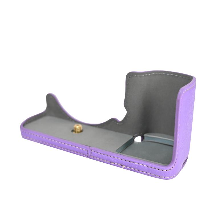 For Sony Alpha ZV-E10 II / ZV-E10M2 Litchi Texture PU Leather Camera Half Case Base(Purple) - free shipping - PMC TechLife - Order now!