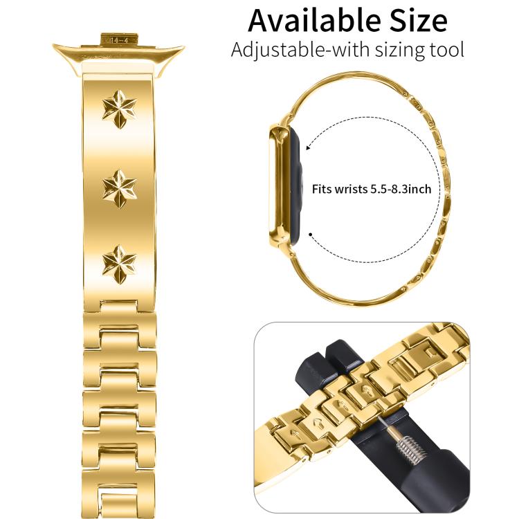 For Xiaomi Mi Band 8 Pro / Redmi Watch 4 Snowflake Petals Bracelet Metal Watch Band(Gold) - free shipping - PMC TechLife - Order now!