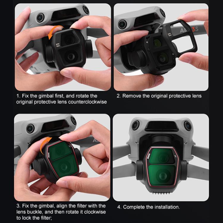 For DJI Air 3S BRDRC Camera Lens Filter, Filter:ND64 - free shipping - PMC TechLife - Order now!