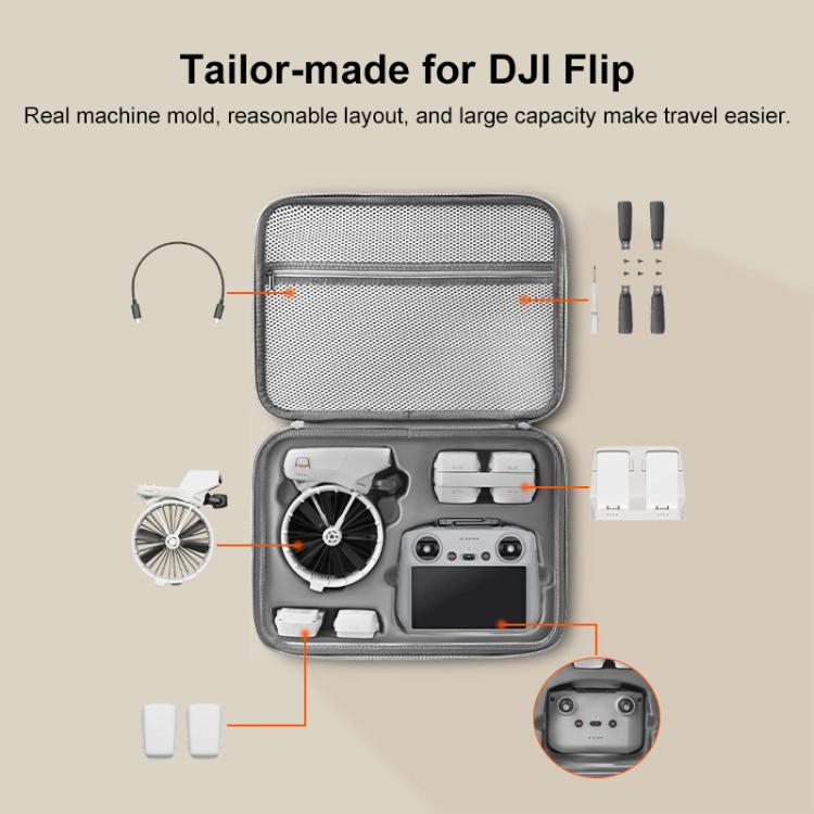 For DJI Flip BRDRC Drone Portable Case Single Shoulder Messenger Bag Handbag(Grey) - free shipping - PMC TechLife - Order now!