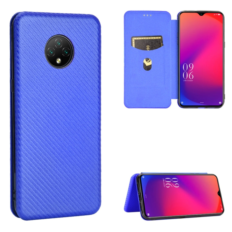 For Doogee X95 Carbon Fiber Texture Horizontal Flip TPU + PC + PU Leather Case with Card Slot & Lanyard(Blue) - free shipping - PMC TechLife - Order now!