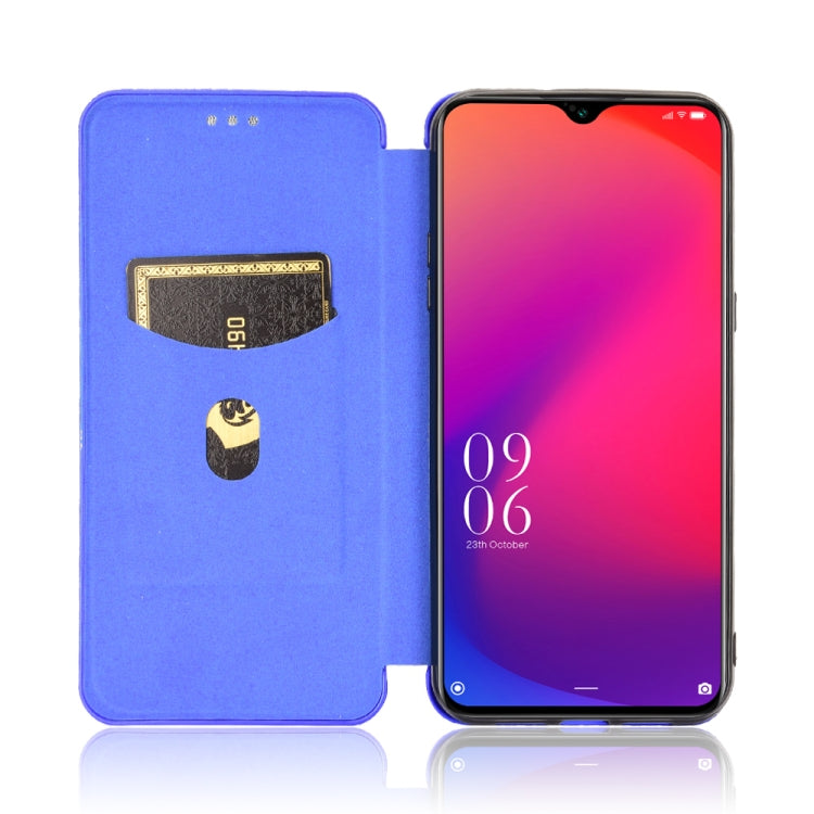 For Doogee X95 Carbon Fiber Texture Horizontal Flip TPU + PC + PU Leather Case with Card Slot & Lanyard(Blue) - free shipping - PMC TechLife - Order now!