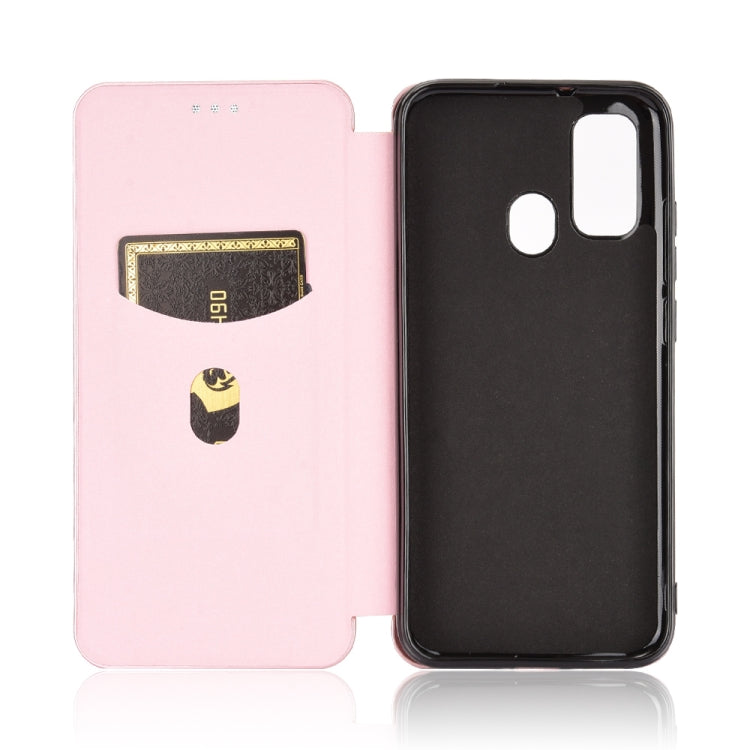 For Ulefone Note 9P Carbon Fiber Texture Horizontal Flip TPU + PC + PU Leather Case with Card Slot & Lanyard(Pink) - Ulefone Cases by PMC Jewellery | Online Shopping South Africa | PMC Jewellery | Buy Now Pay Later Mobicred