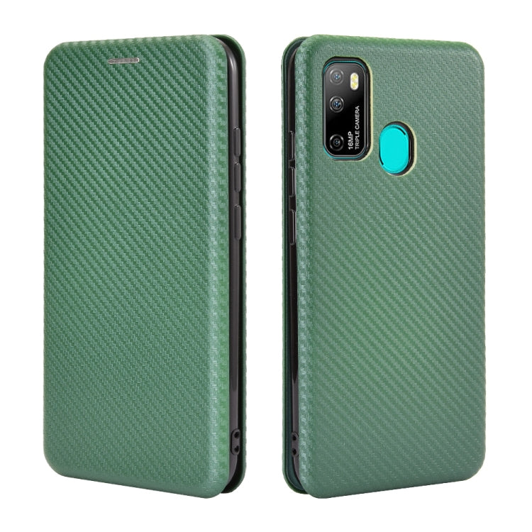 For Ulefone Note 9P Carbon Fiber Texture Horizontal Flip TPU + PC + PU Leather Case with Card Slot & Lanyard(Green) - Ulefone Cases by PMC Jewellery | Online Shopping South Africa | PMC Jewellery | Buy Now Pay Later Mobicred