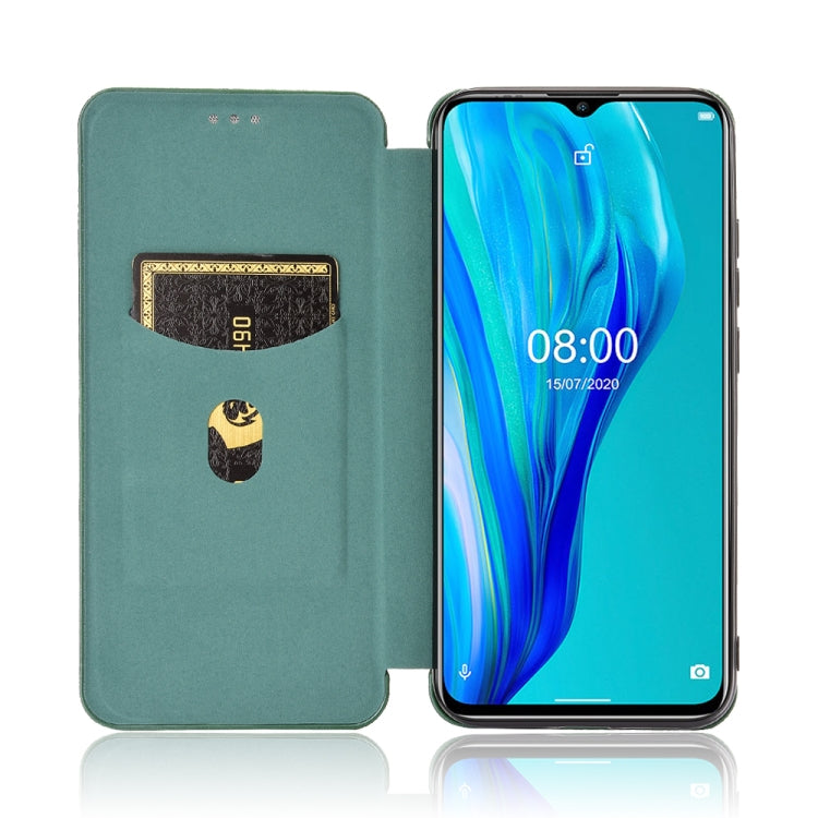 For Ulefone Note 9P Carbon Fiber Texture Horizontal Flip TPU + PC + PU Leather Case with Card Slot & Lanyard(Green) - Ulefone Cases by PMC Jewellery | Online Shopping South Africa | PMC Jewellery | Buy Now Pay Later Mobicred