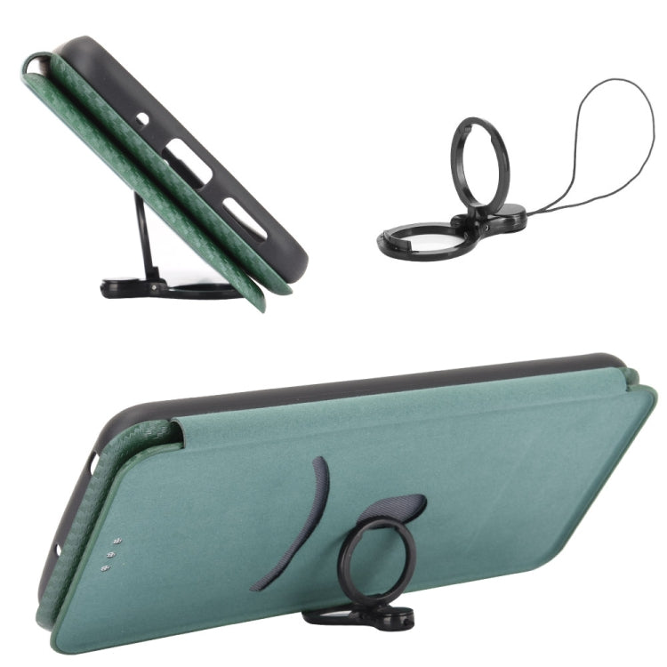 For Ulefone Note 9P Carbon Fiber Texture Horizontal Flip TPU + PC + PU Leather Case with Card Slot & Lanyard(Green) - Ulefone Cases by PMC Jewellery | Online Shopping South Africa | PMC Jewellery | Buy Now Pay Later Mobicred