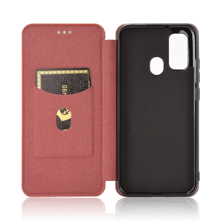 For Ulefone Note 9P Carbon Fiber Texture Horizontal Flip TPU + PC + PU Leather Case with Card Slot & Lanyard(Brown) - Ulefone Cases by PMC Jewellery | Online Shopping South Africa | PMC Jewellery | Buy Now Pay Later Mobicred